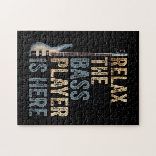 Ontspan de speler van de Bass hier gitarist Instru Legpuzzel (Horizontaal)