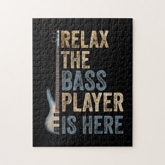 Ontspan de speler van de Bass hier gitarist Instru Legpuzzel (Verticaal)