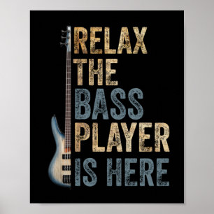 Ontspan de speler van de Bass hier gitarist Instru Poster