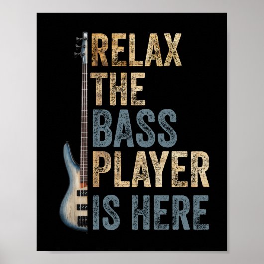 Ontspan de speler van de Bass hier gitarist Instru Poster (Voorkant)