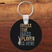 Ontspan de speler van de Bass hier gitarist Instru Sleutelhanger (Voorkant)