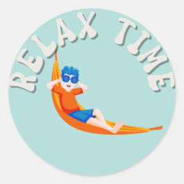 ontspan de tijdjongen Klassieke Ronde Sticker