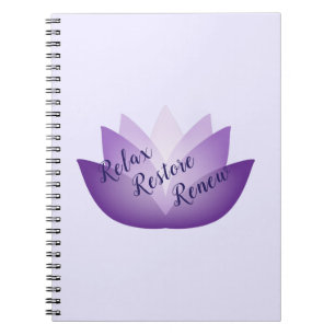 Ontspan de Versie vernieuwen Paarse Lotus Flower Notitieboek