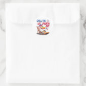 Ontspan de Vierde Grappige Patriottische Pelikaan Ronde Sticker (Tas)