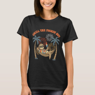 Ontspan de vierde met grappige luiaard retro vakan t-shirt