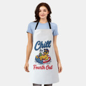Ontspan de Vierde Patriottische Eend T-Shirt Ontwe Schort (Gedragen)