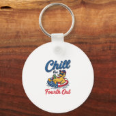 Ontspan de Vierde Patriottische Eend T-Shirt Ontwe Sleutelhanger (Voorkant)
