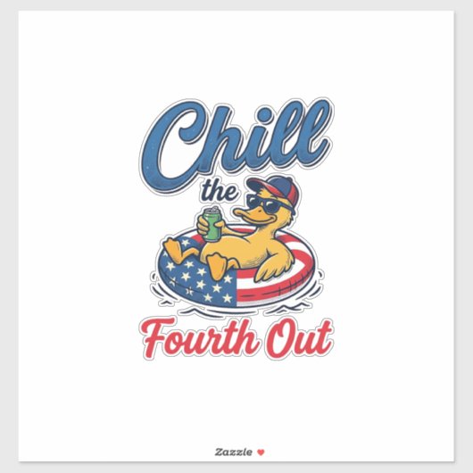 Ontspan de Vierde Patriottische Eend T-Shirt Ontwe Sticker (Vel)