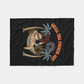 Ontspan de vierde uit grappige luiaard retro vakan fleece deken (Voorkant (Horizontaal))