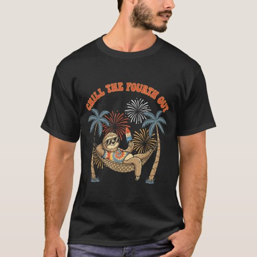 Ontspan de vierde uit grappige luiaard retro vakan t-shirt (Voorkant)