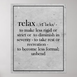 Ontspan Definitie om iemand te herinneren Poster