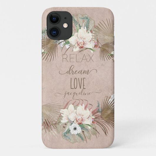 Ontspan Droom Liefde Tropisch Blush Roze Orchidee Case-Mate iPhone Case (Achterkant)