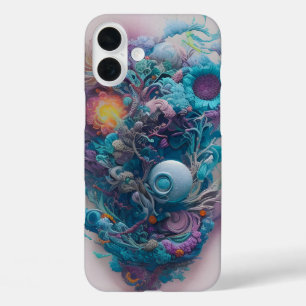 Ontspan en adem diep in de gaten - Floral AI Art iPhone 16 Plus Hoesje