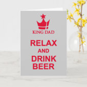 Ontspan en drink bier Vaderdag grijze rode kaart (Gele Bloem)