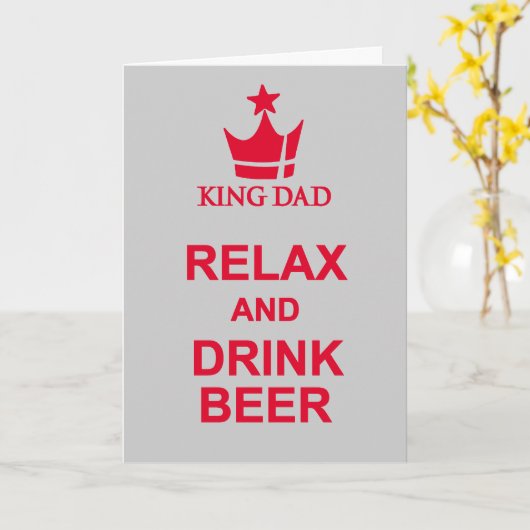 Ontspan en drink bier Vaderdag grijze rode kaart (Gele Bloem)