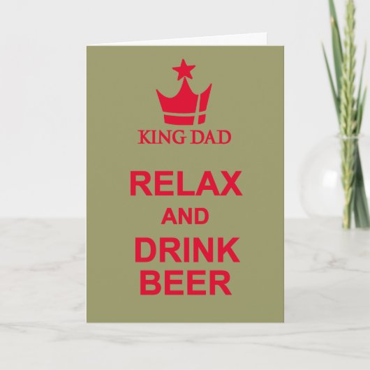 Ontspan en drink bier Vaderdag grijze rode kaart (Voorkant)