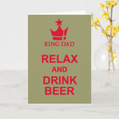 Ontspan en drink bier Vaderdag grijze rode kaart (Gele Bloem)