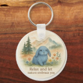 Ontspan en laat de natuur je omarmen sleutelhanger (Achterkant)