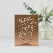 Ontspan en maak het gemakkelijk briefkaart (Staand voorkant)