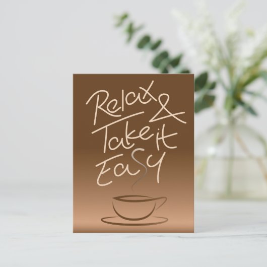 Ontspan en maak het gemakkelijk briefkaart (Staand voorkant)