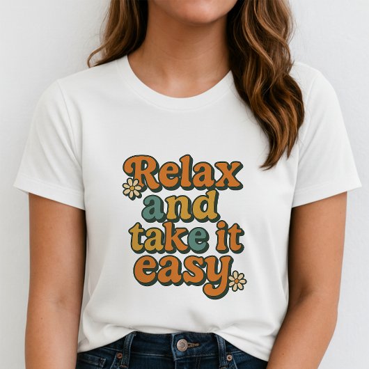 Ontspan en neem het ervan Cute Retro Daisy Groovy T-shirt