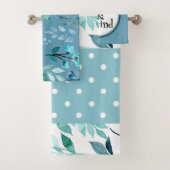 Ontspan en ontwind Blauwgroen ontwerper Pattered Bad Handdoek (Insitu)