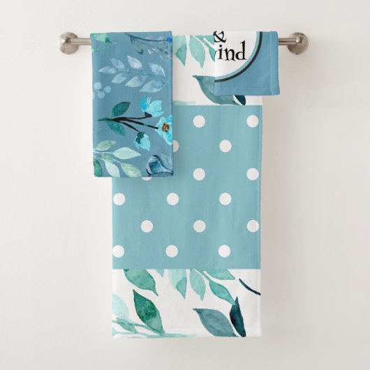 Ontspan en ontwind Blauwgroen ontwerper Pattered Bad Handdoek (Insitu)