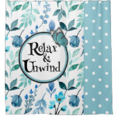 Ontspan en ontwind Blauwgroen ontwerper Pattered Douchegordijn (Voorkant)