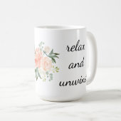 Ontspan en ontwind Floral Koffiemok (Voorkant rechts)