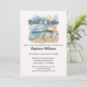 Ontspan en pensioneer Tropical Beach Chair Thema Kaart (Staand voorkant)