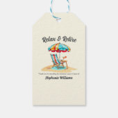 Ontspan en pensioneer Tropical Cocktail Beach Chai Cadeaulabel (Achterkant)