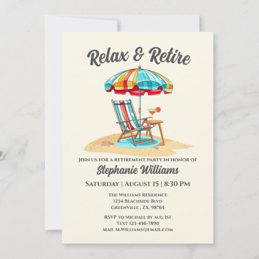 Ontspan en pensioneer Tropical Cocktail Beach Chai Kaart (Voorkant)