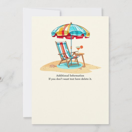 Ontspan en pensioneer Tropical Cocktail Beach Chai Kaart (Achterkant)