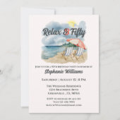 Ontspan en wees Fifty Tropical Beach Chair Thema Kaart (Voorkant)