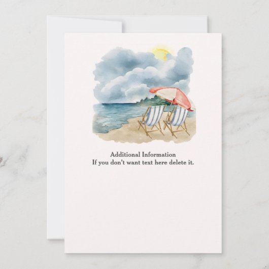 Ontspan en wees Fifty Tropical Beach Chair Thema Kaart (Achterkant)