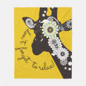 Ontspan - Gele Funky Grappige Giraf Fleece Deken (Voorkant)