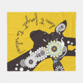 Ontspan - Gele Funky Grappige Giraf Fleece Deken (Voorkant (Horizontaal))