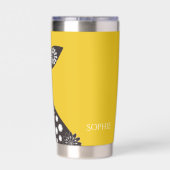 Ontspan - Gele Funky Grappige Giraf Geïsoleerde Drinkbeker (Achterkant)