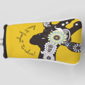 Ontspan - Gele Funky Grappige Giraf Golfheadcover (Voorkant)