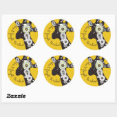 Ontspan - Gele Funky Grappige Giraf Ronde Sticker (Vel)