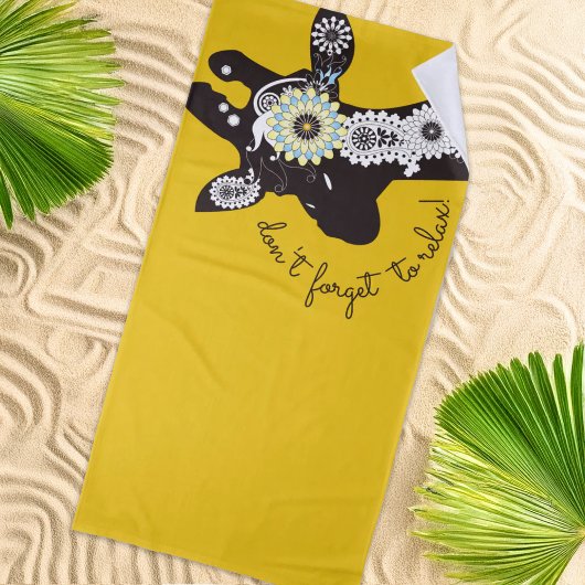 Ontspan - Gele Funky Grappige Giraffe Strandlaken