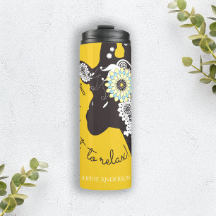 Ontspan - Gele Funky Grappige Giraffe Thermosbeker