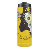 Ontspan - Gele Funky Grappige Giraffe Thermosbeker (Voorkant)