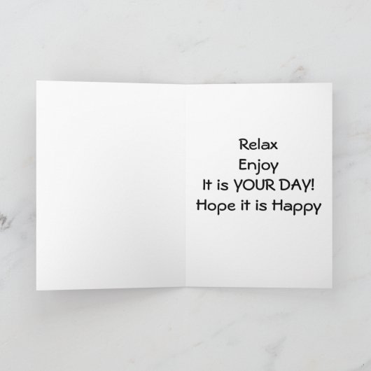 ONTSPAN, GENIET EN GENIET VAN JE VERJAARDAG KAART (Binnen)