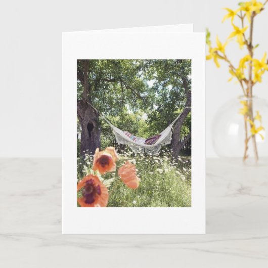 ONTSPAN, GENIET EN GENIET VAN JE VERJAARDAG KAART (Gele Bloem)