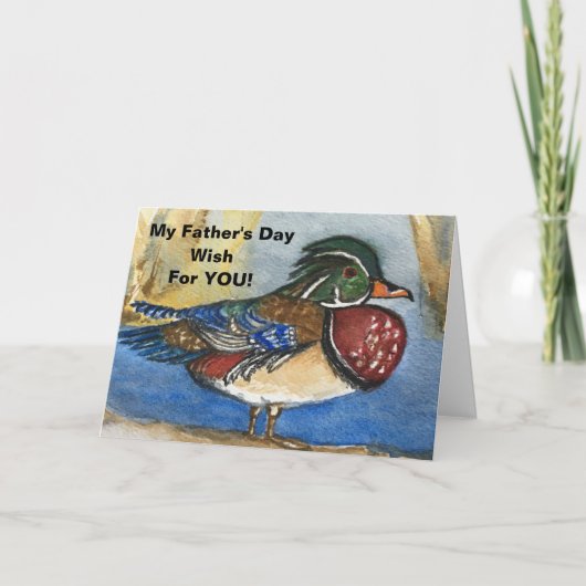 Ontspan Geniet van Wishes Wood Duck Fathers Day Ar Kaart (Voorkant)