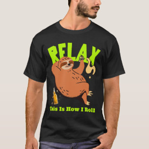 Ontspan Grappig Roken Luiaard T-shirt