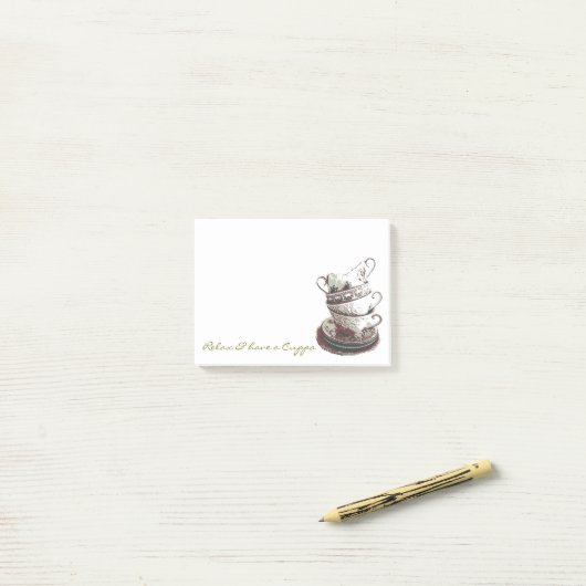 "Ontspan & heb een Cuppa" Post het Notities Post-it® Notes (Op bureau)