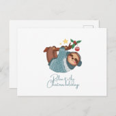 Ontspan het is de feestdagen - Luiaard Briefkaart (Voorkant / Achterkant)