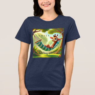 Ontspan – Het is een lange hals dag Giraffe Tri-Blend Shirt